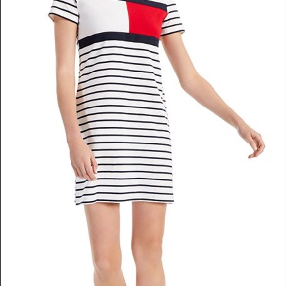 Tommy Hilfiger with Blue Stripes T-Shirt Dress - Picture 2 of 11